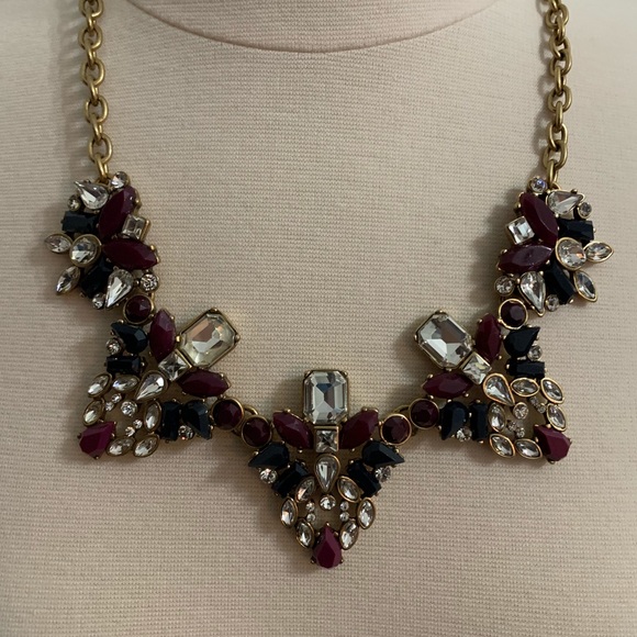 J. Crew Jewelry - J. Crew Navy and Purple Gem Statement Necklace
